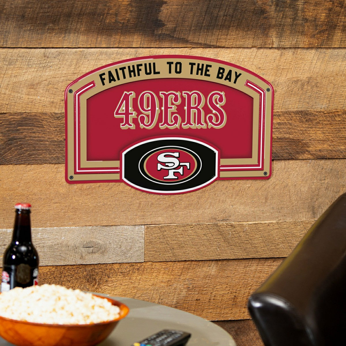 San Francisco 49ers USA Embossed Steel Wall Sign, 11" x 17", NFL, Home