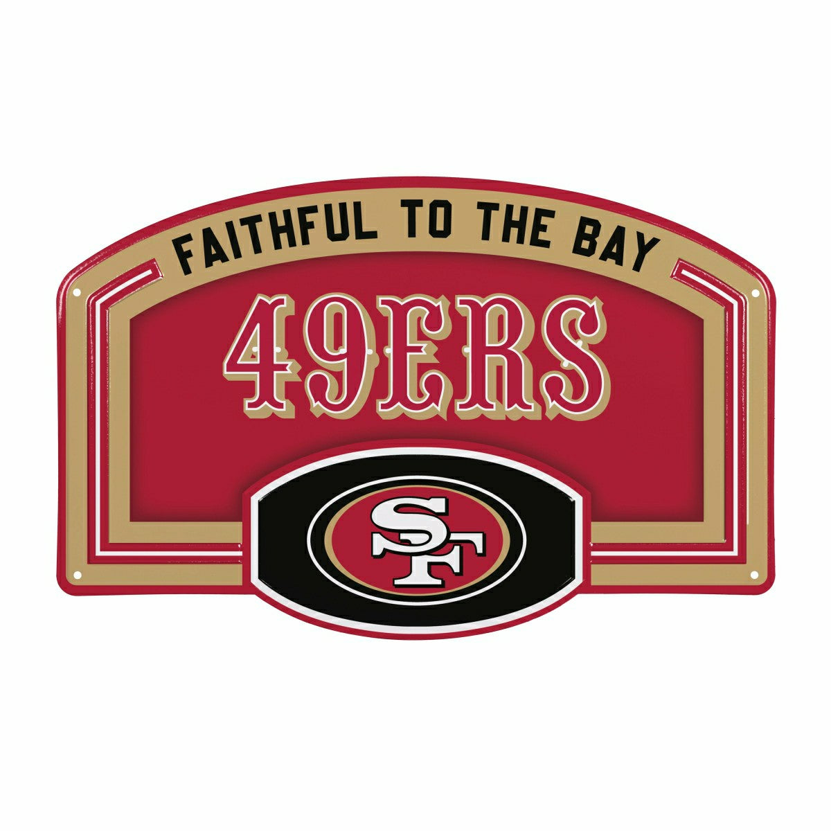 San Francisco 49ers USA Embossed Steel Wall Sign, 11" x 17", NFL, Home