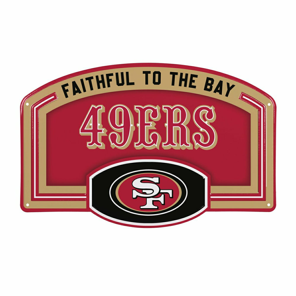 San Francisco 49ers USA Embossed Steel Wall Sign, 11" x 17", NFL, Home