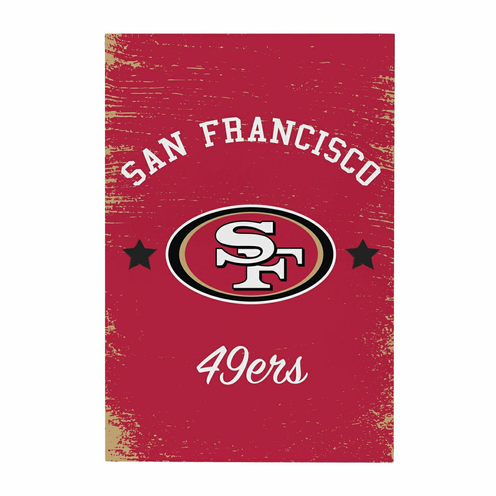 San Francisco 49ers Wood Wall Sign, 16x24, NFL, Home