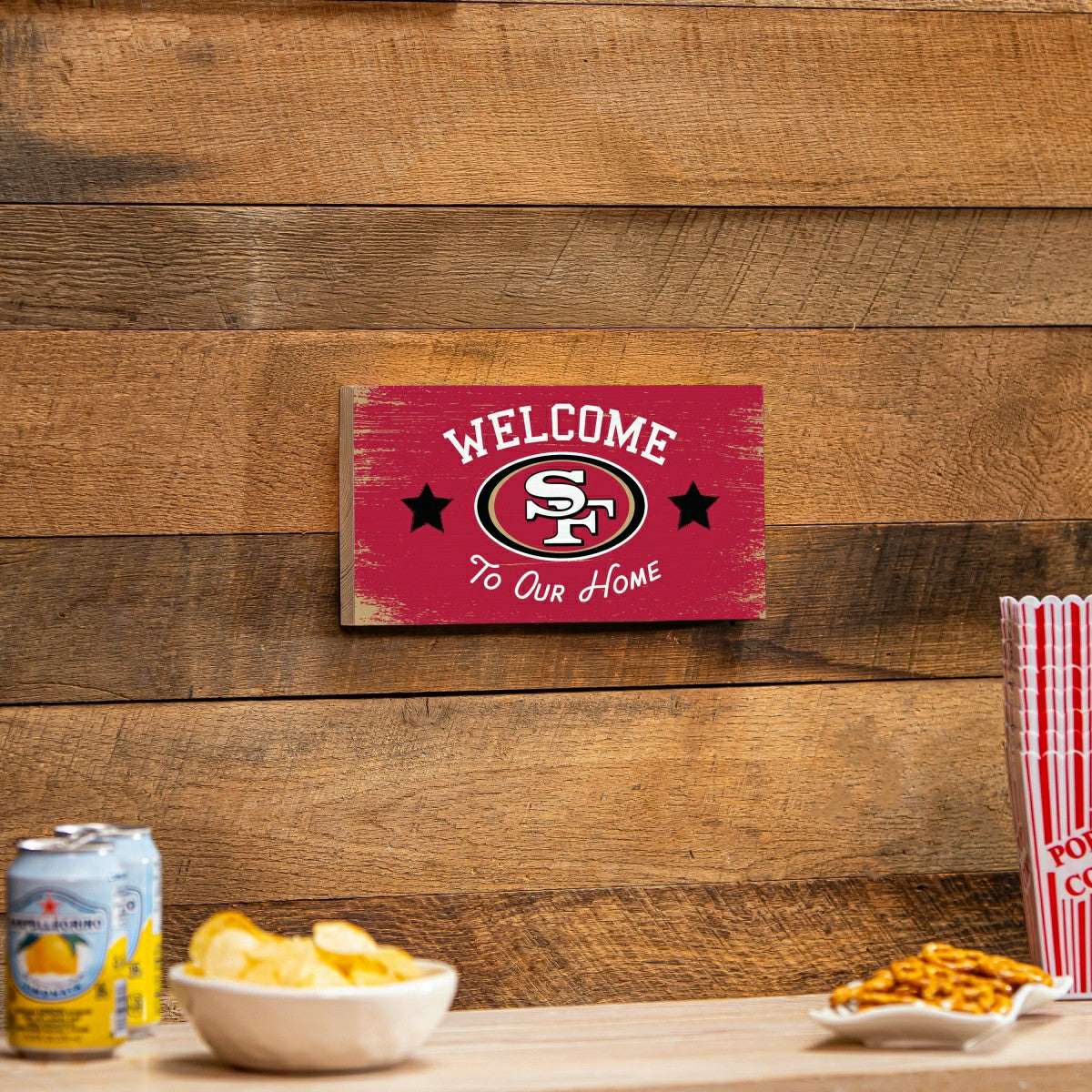 San Francisco 49ers Wood Wall Sign, 6x11, NFL, Home