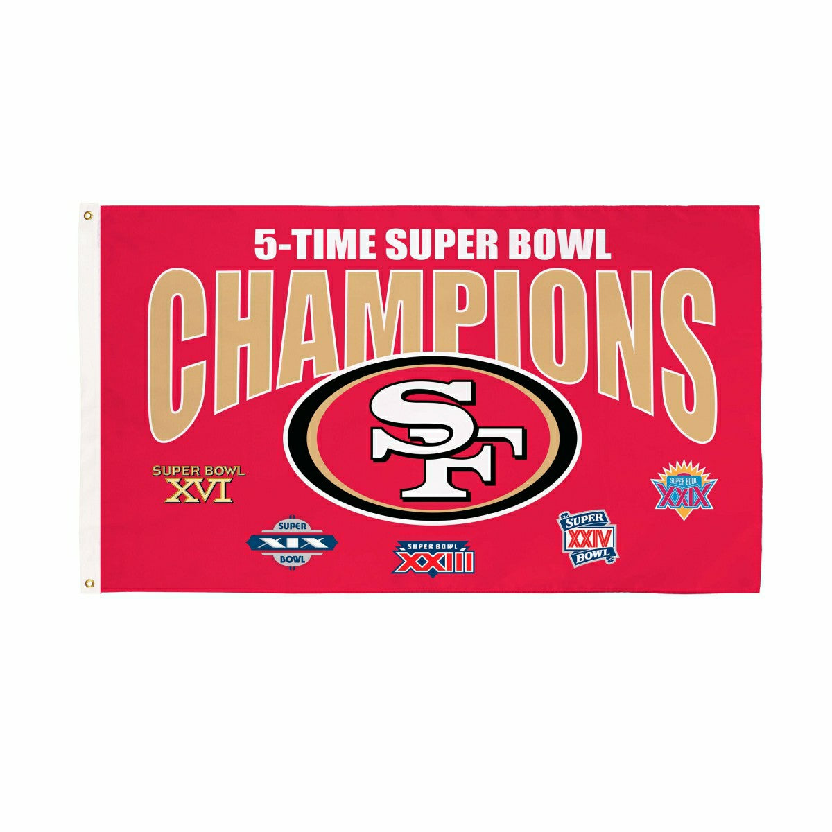 San Francisco 49ers Multi-Win Superbowl Champions Football 3x5 Flag, NFL, Home