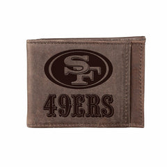 Front Pocket Wallet w/ RFID Blocking, San Francisco 49ers, Brown, NFL, Home