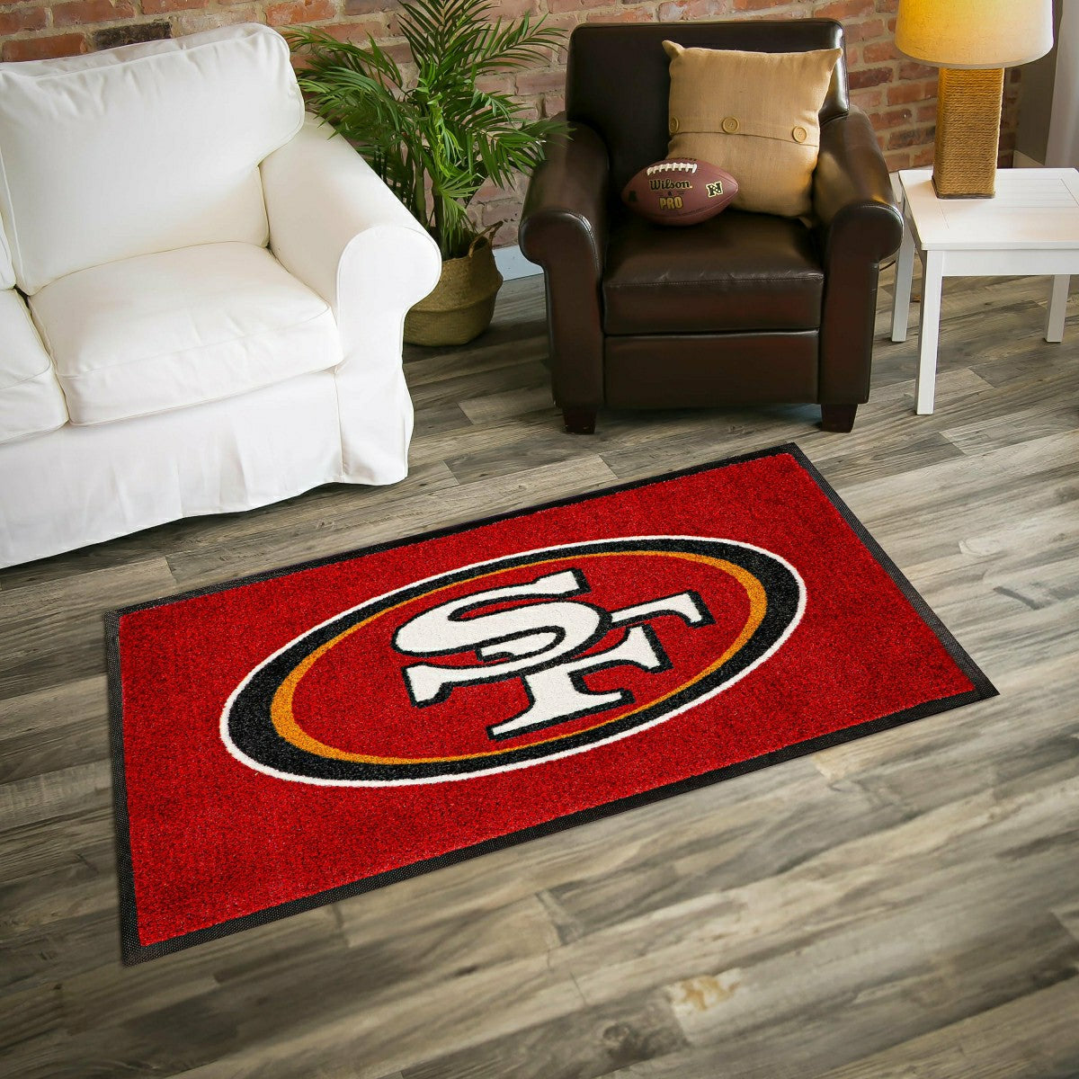 3'x5' Large USA Indoor Outdoor Outdoor Entryway Mat, San Francisco 49e, NFL
