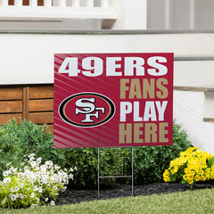 San Francisco 49ers Coroplast Yard Sign "Fans Play Here", NFL, Home