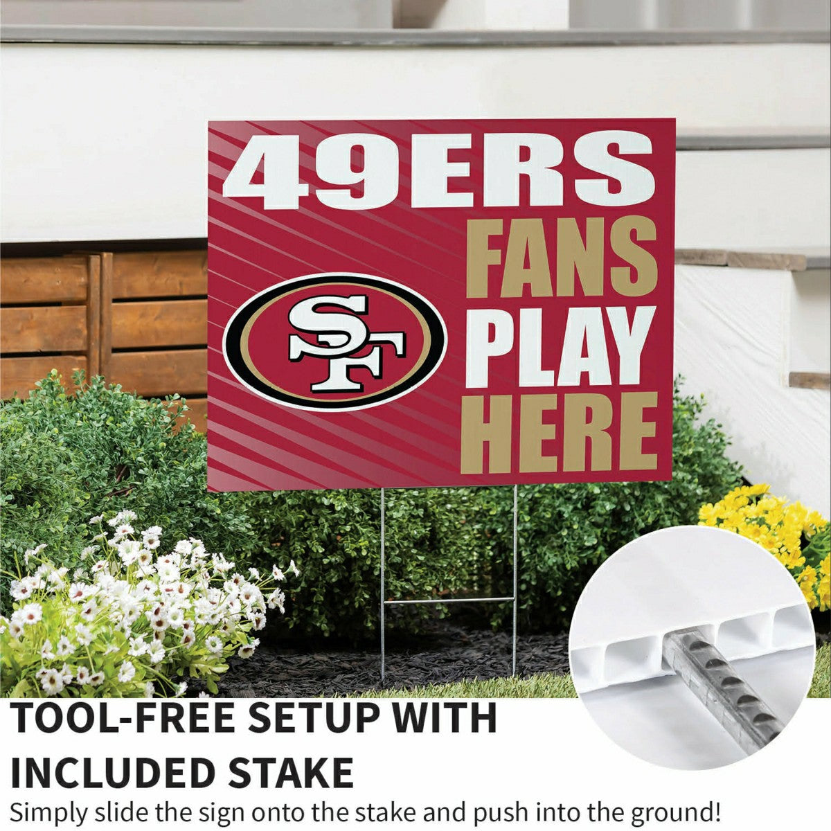 San Francisco 49ers Coroplast Yard Sign "Fans Play Here", NFL, Home