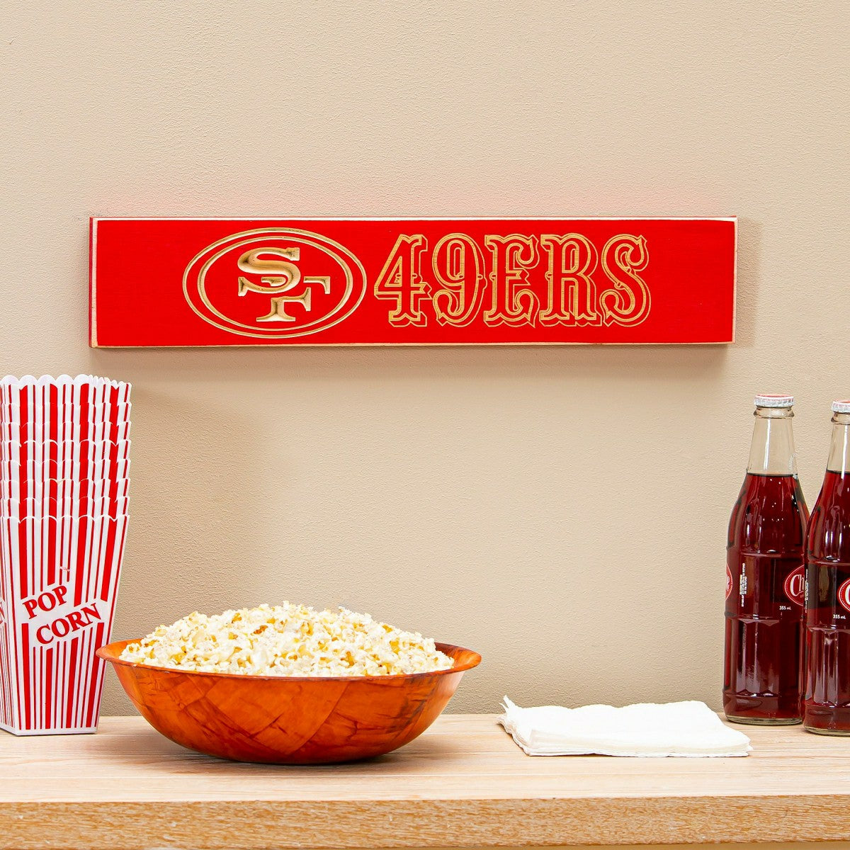 San Francisco 49ers Engraved Wood Sign, 49ers 3.5" x 18", NFL, Home