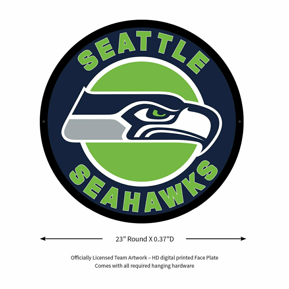 LED Wall Decor, Round, Seattle Seahawks, NFL, Home
