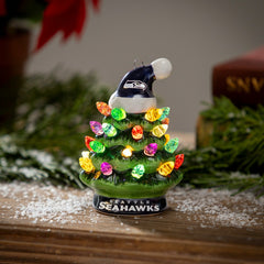4" Mini LED Tabletop Christmas Tree, Set of 2, Seattle Seahawks, NFL, Home
