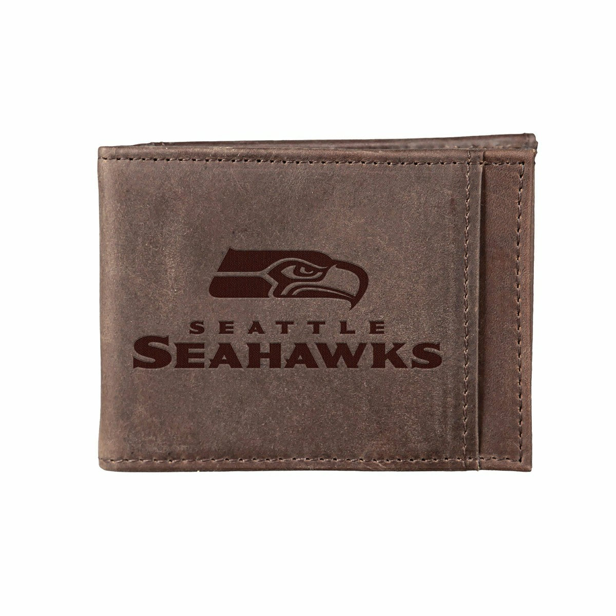Front Pocket Wallet w/ RFID Blocking, Seattle Seahawks, Brown, NFL, Home