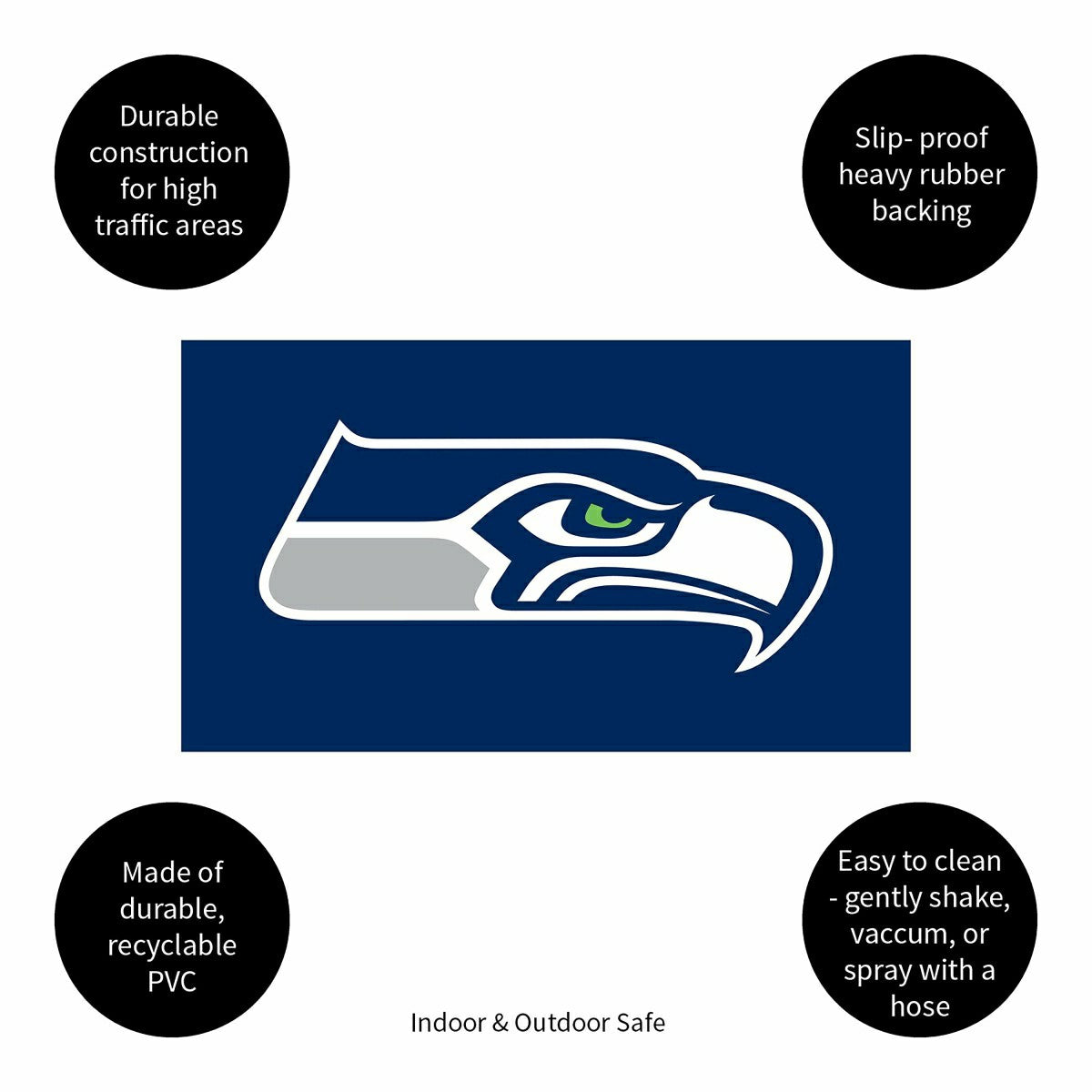 Full Color PVC Mat, 16" x 28", Seattle Seahawks, NFL