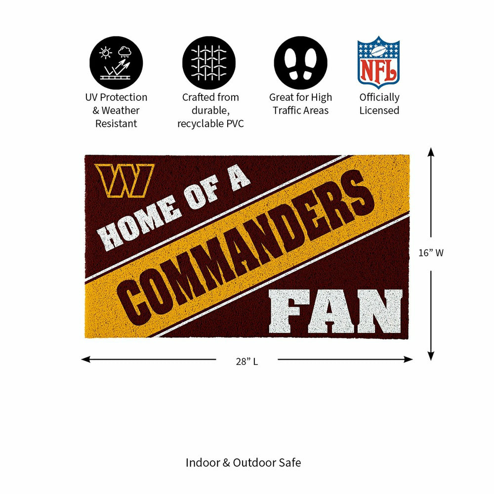 Washington Commanders, PVC Mat COLOR, Home of a Fan, NFL