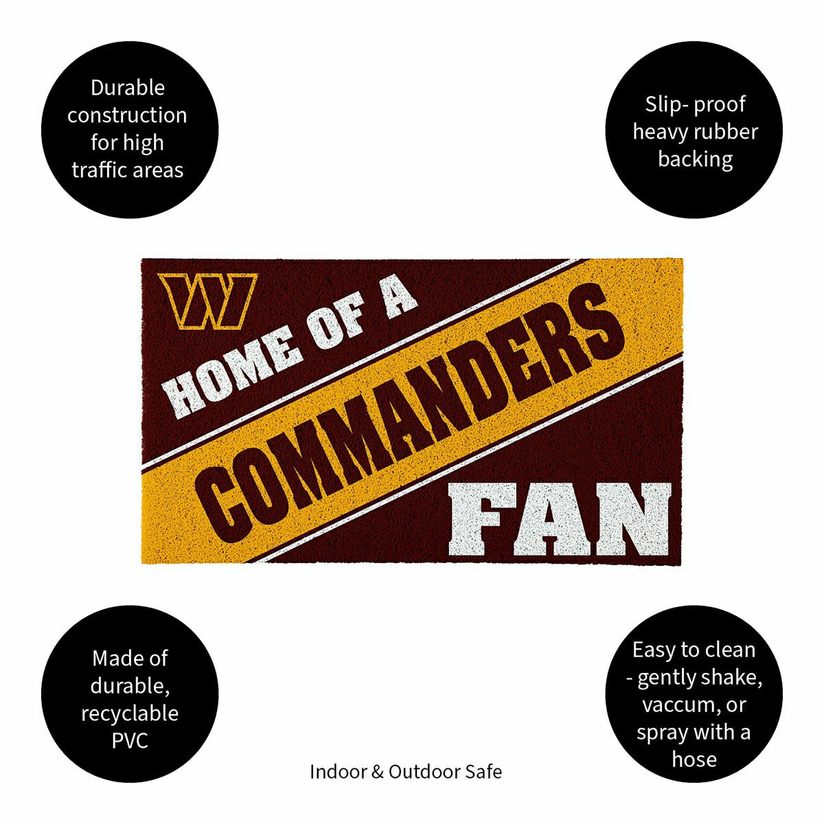 Washington Commanders, PVC Mat COLOR, Home of a Fan, NFL
