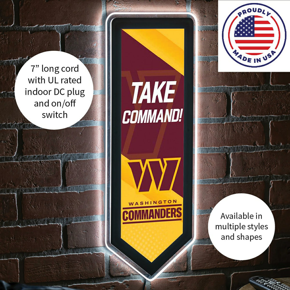 LED Wall Decor, Pennant, Washington Commanders, NFL, Home