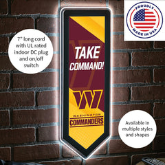 LED Wall Decor, Pennant, Washington Commanders, NFL, Home
