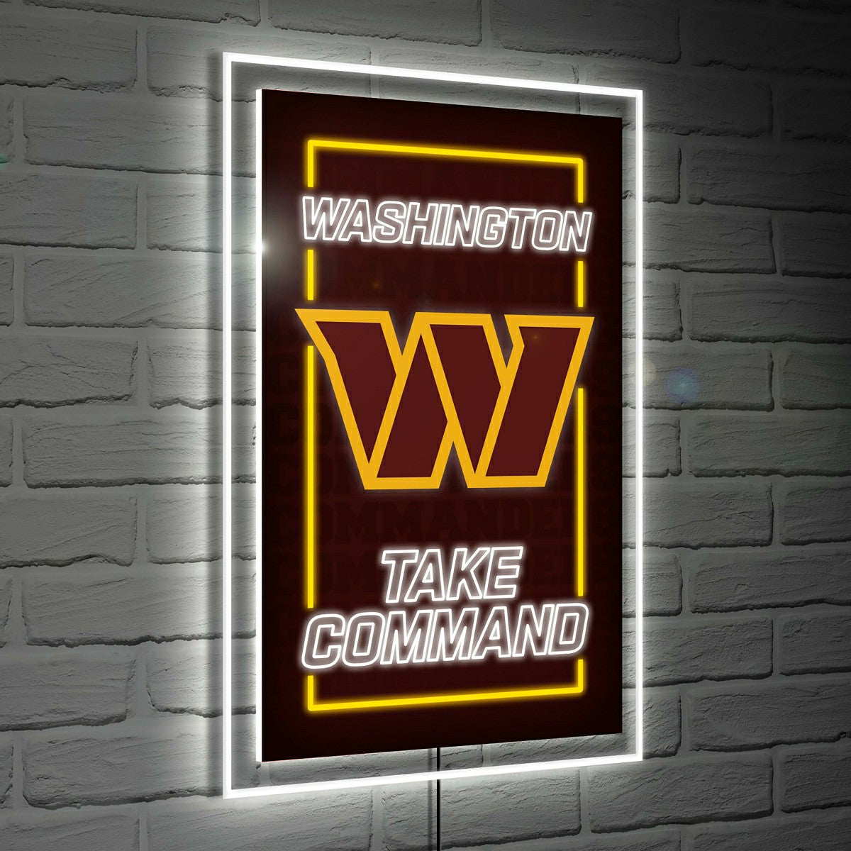 Washington Commanders NFL Football Rectangle Neolite LED Decor, NFL, Home
