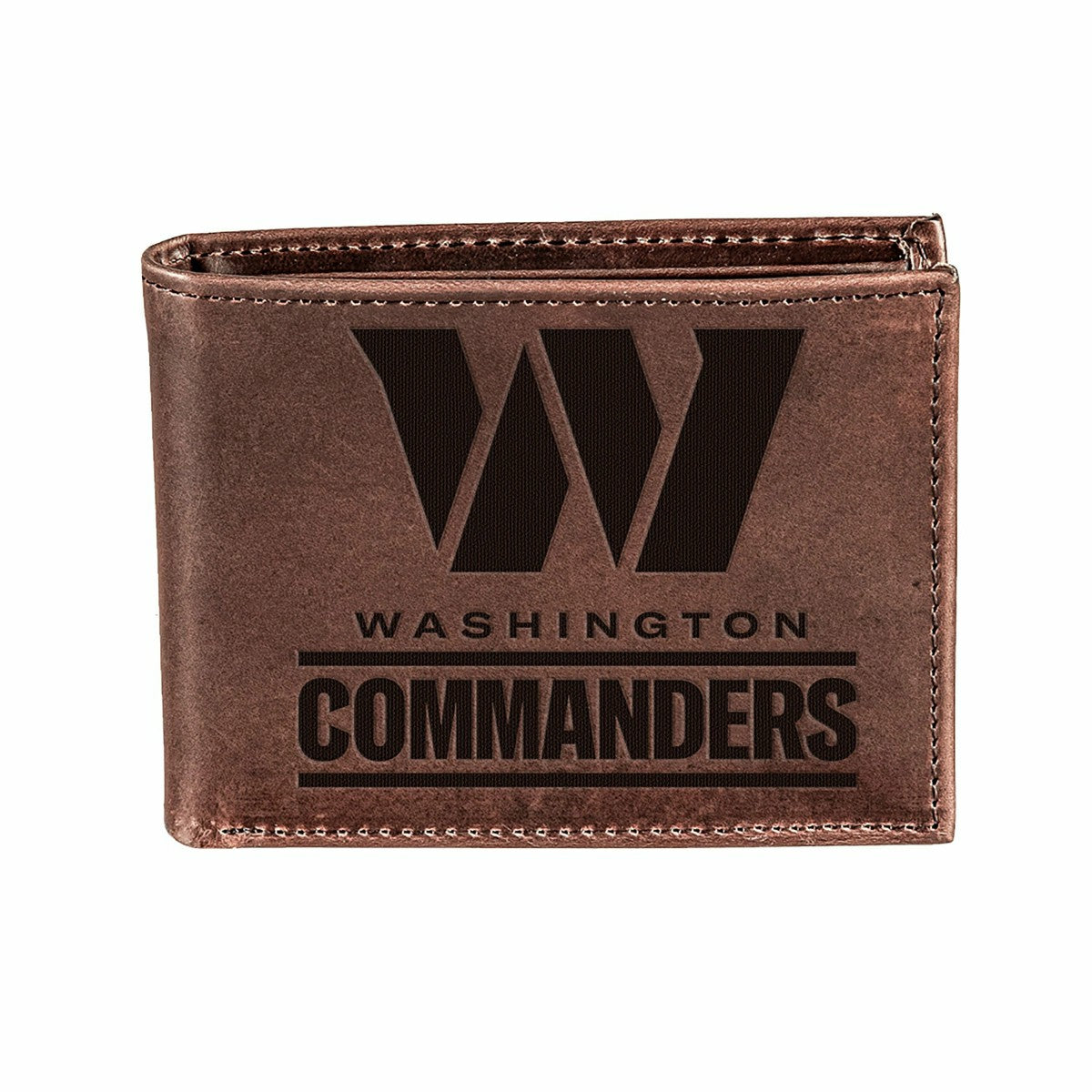 Washington Commanders, Bi-Fold Wallet, Brown, CH, 100% Genuine Leather, NFL, Home