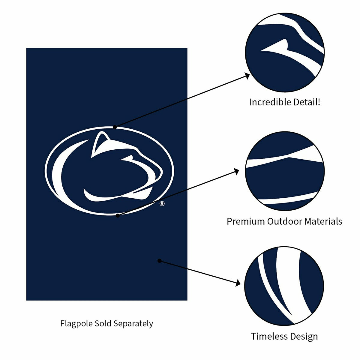 Applique Flag, Reg, Penn State, Home, Collegiate