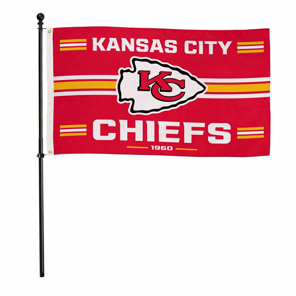 Kansas City Chiefs Single Sided Estate Flag with 2 Grommets, 3'x5', Home