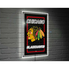 Chicago Blackhawks Hockey Rectangle Neolite LED Decor, NHL, Home