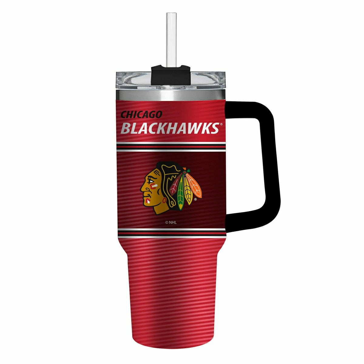 40oz Stainless Steel Canyon Cup w/ Straw, Chicago Blackhawks, NHL, Home