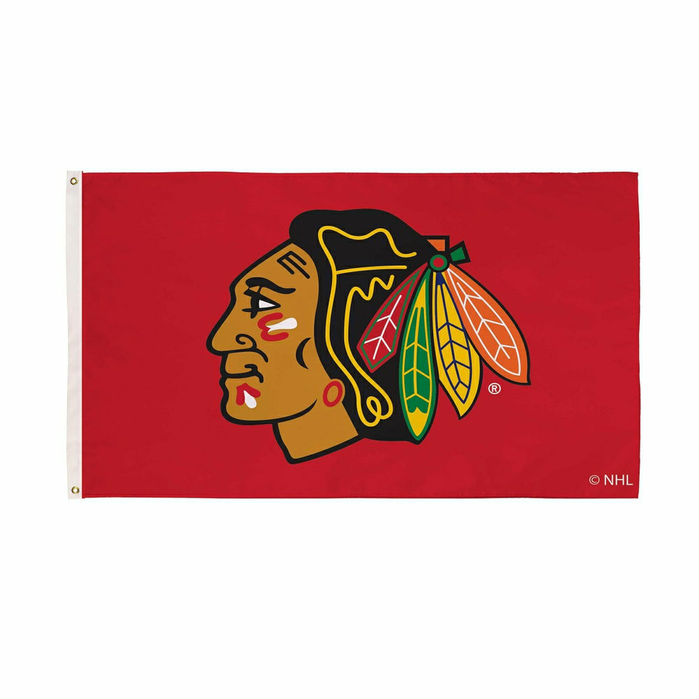 Chicago Blackhawks Single Sided Estate Flag with 2 Grommets, 3'x5', NHL, Home