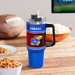 40oz Stainless Steel Canyon Cup w/ Straw, University of Kansas, Home, Collegiate