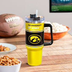 40oz Stainless Steel Canyon Cup w/ Straw, University of Iowa, Home, Collegiate