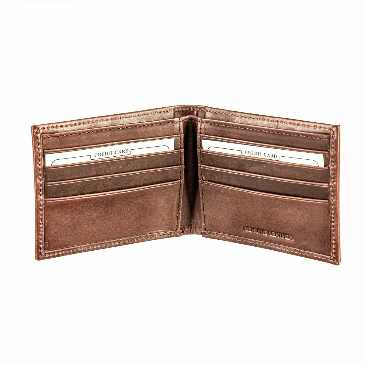 Detroit Red Wings, Bi-Fold Wallet, Brown, CH, 100% Genuine Leather, NHL, Home