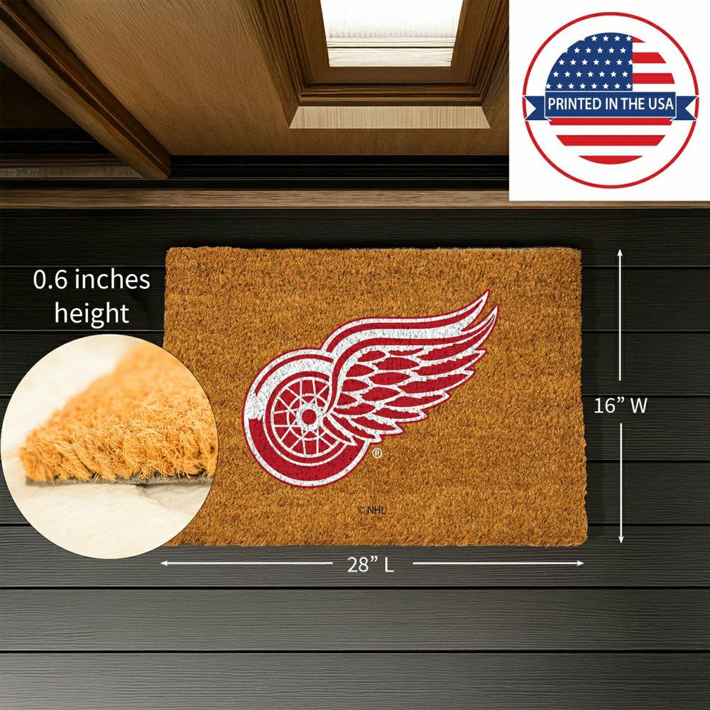 Coir Mat, 16"x28", Detroit Red Wings, NHL