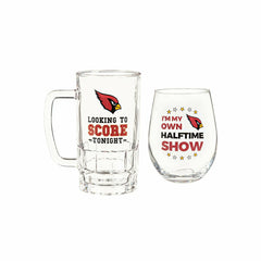 Arizona Cardinals, Stemless 17OZ Wine & Beer 16 OZ Gift Set, Home