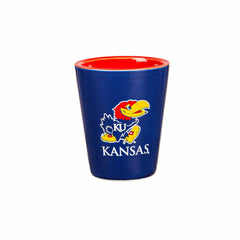 University of Kansas 4-Piece Ceramic and Glass 2oz. Shot Glass Set, Home, Collegiate