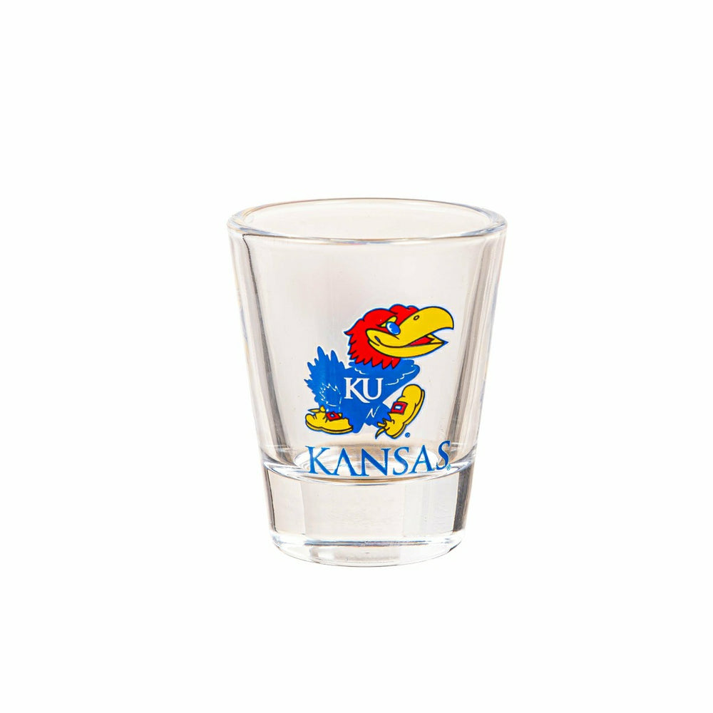 University of Kansas 4-Piece Ceramic and Glass 2oz. Shot Glass Set, Home, Collegiate