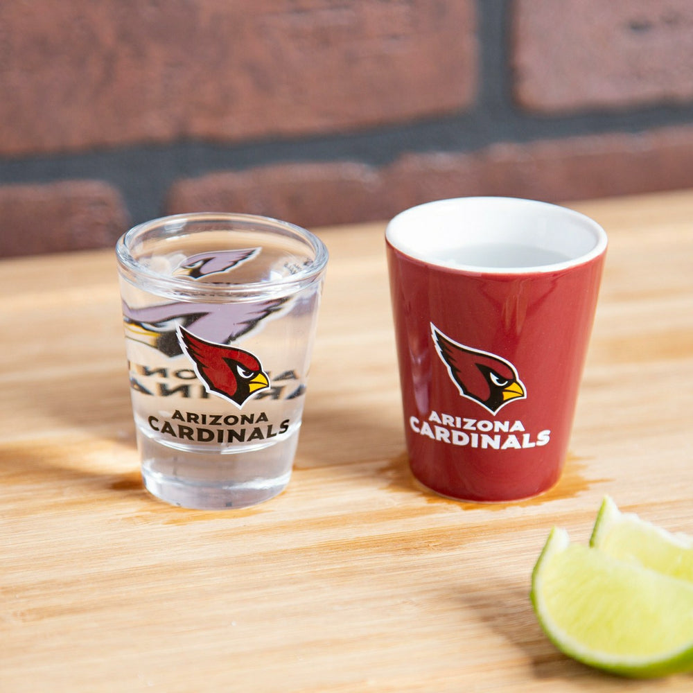 Arizona Cardinals 4-Piece Ceramic and Glass 2oz. Shot Glass Set, Home