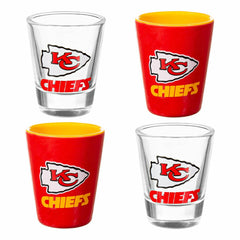 Kansas City Chiefs 4-Piece Ceramic and Glass 2oz. Shot Glass Set, Home, NFL