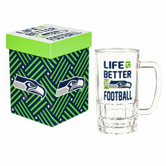Glass Tankard Cup, with Gift Box, Seattle Seahawks, Home, NFL