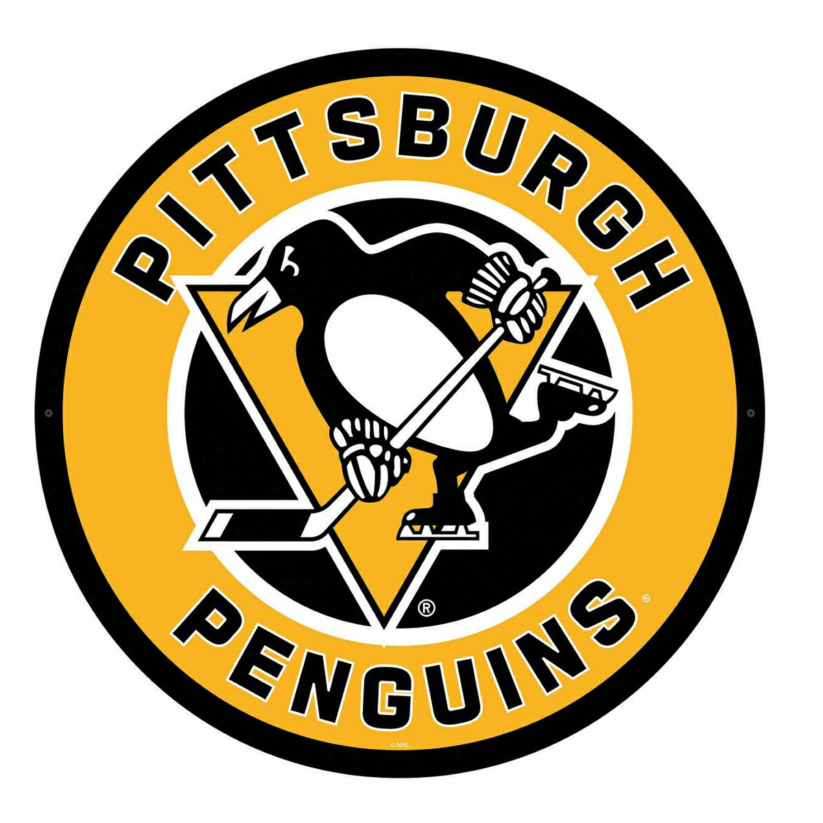 LED Wall Decor, Round, Pittsburgh Penguins, NHL, Home