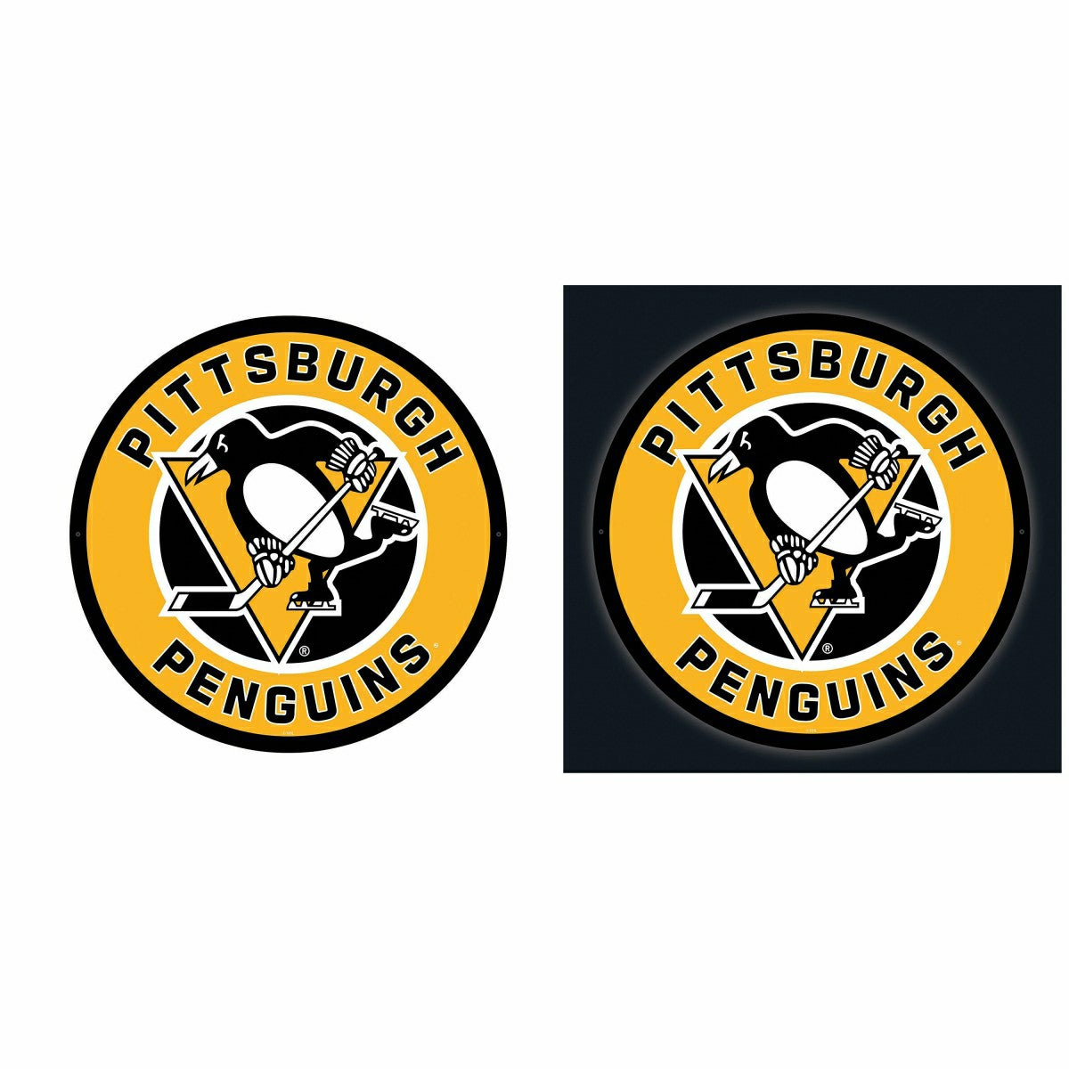 LED Wall Decor, Round, Pittsburgh Penguins, NHL, Home