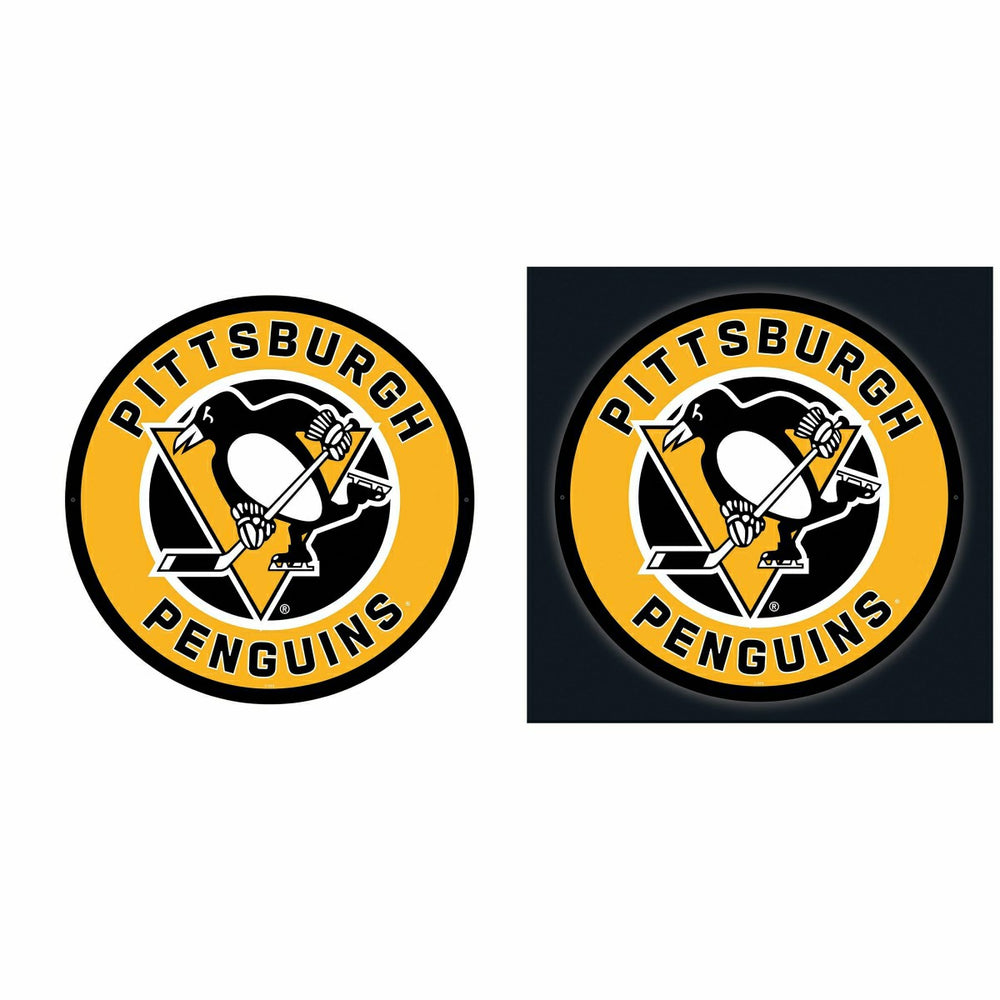 LED Wall Decor, Round, Pittsburgh Penguins, NHL, Home