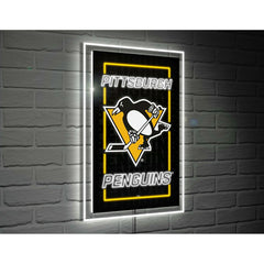 Pittsburgh Penguins Hockey Rectangle Neolite LED Decor, NHL, Home