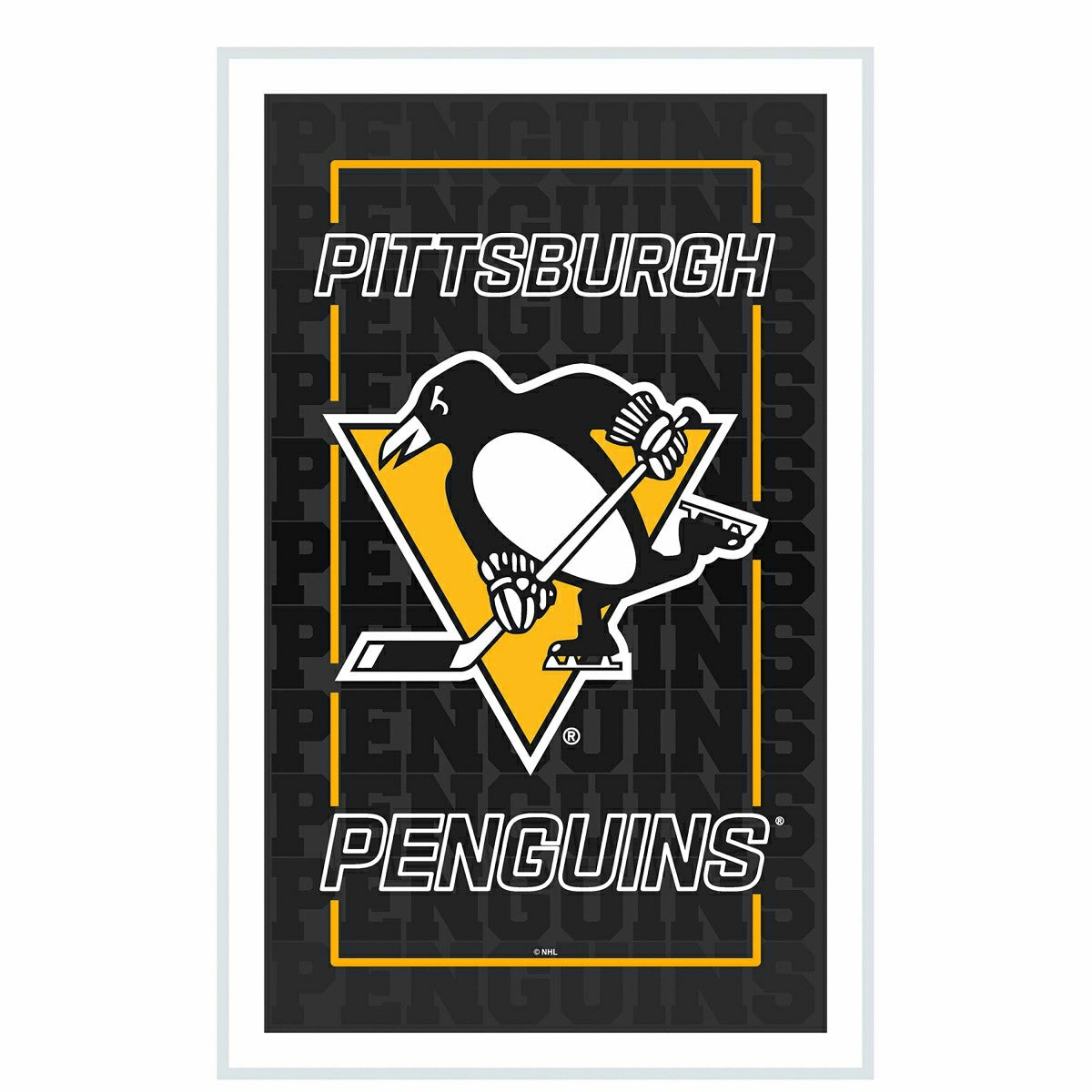 Pittsburgh Penguins Hockey Rectangle Neolite LED Decor, NHL, Home