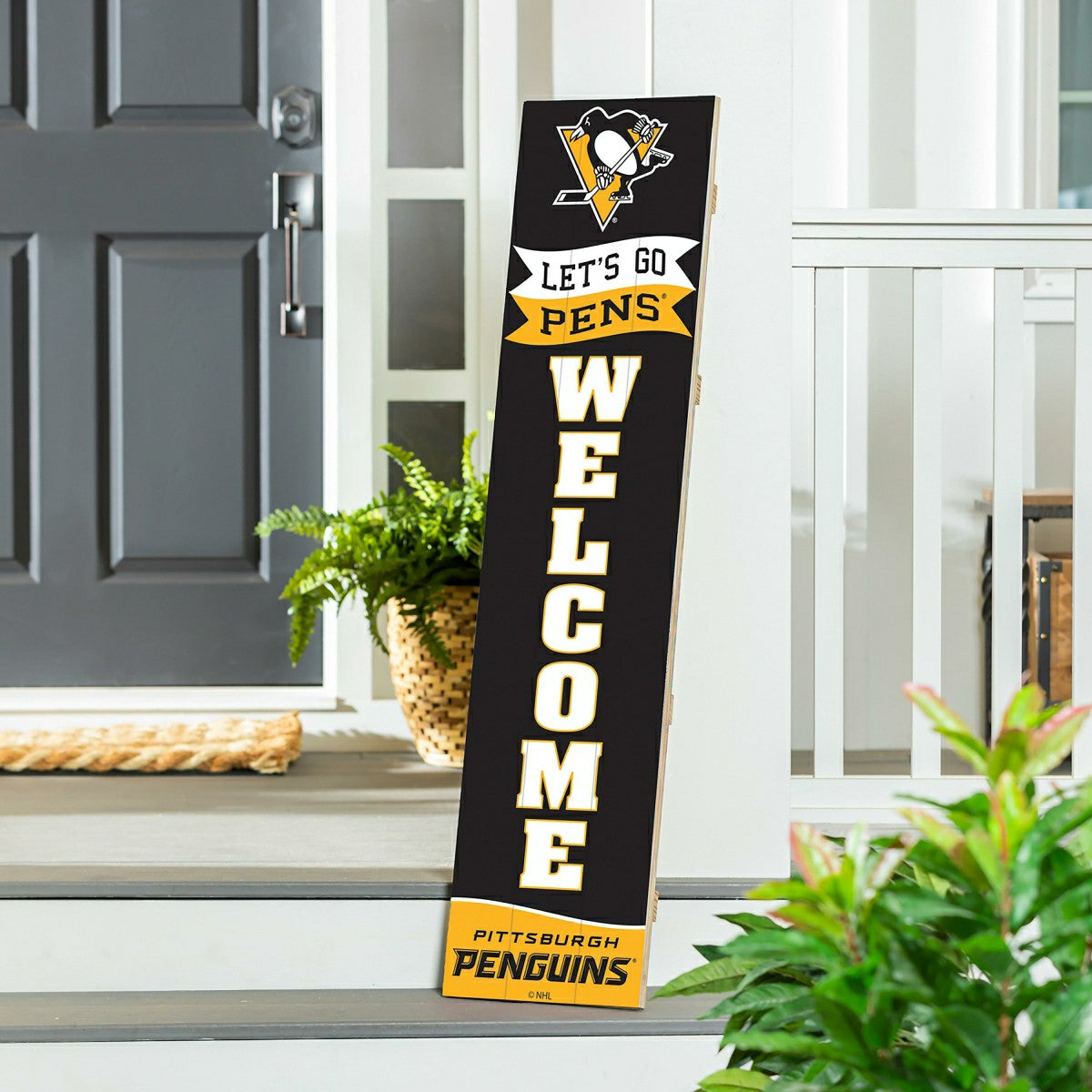 Pittsburgh Penguins Large Single Sided Leaner, 46", NHL, Home