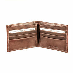 Pittsburgh Penguins, Bi-Fold Wallet, Brown, CH, 100% Genuine Leather, NHL, Home