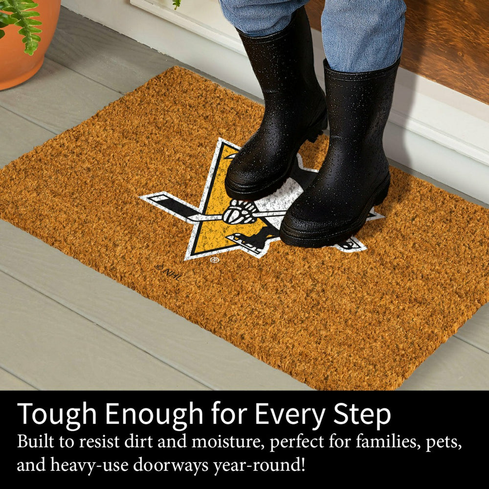 Coir Mat, 16"x28", Pittsburgh Penguins, NHL