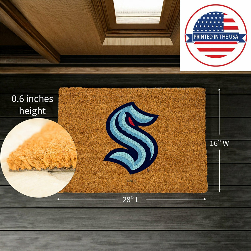 Coir Mat, 16"x28", Seattle Kraken, NHL