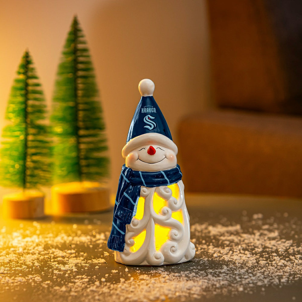 Seattle Kraken Snowman LED Statuary, 8", NHL, Home
