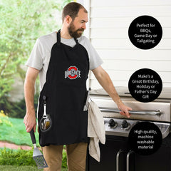 Grill Apron, Black, Ohio State University, Home, Collegiate