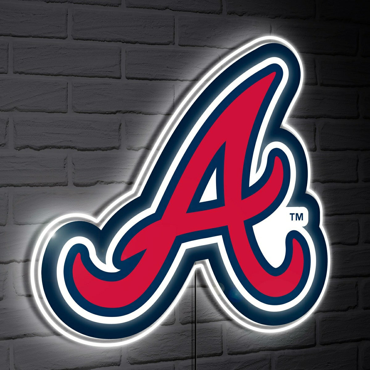 Atlanta Braves LED Wall Decor, Glazelite, Logo, MLB, Home