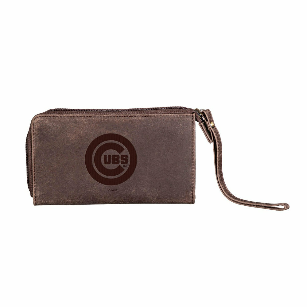 Chicago Cubs Wristlet Wallet Brown, MLB, Home