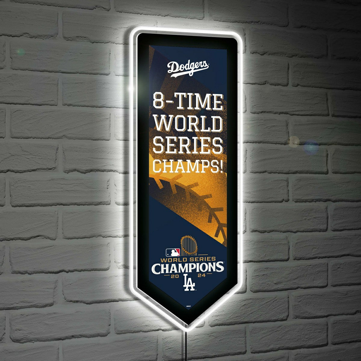 Los Angeles Dodgers LED Wall Decor, Pennant, World Series Champions 20, MLB
